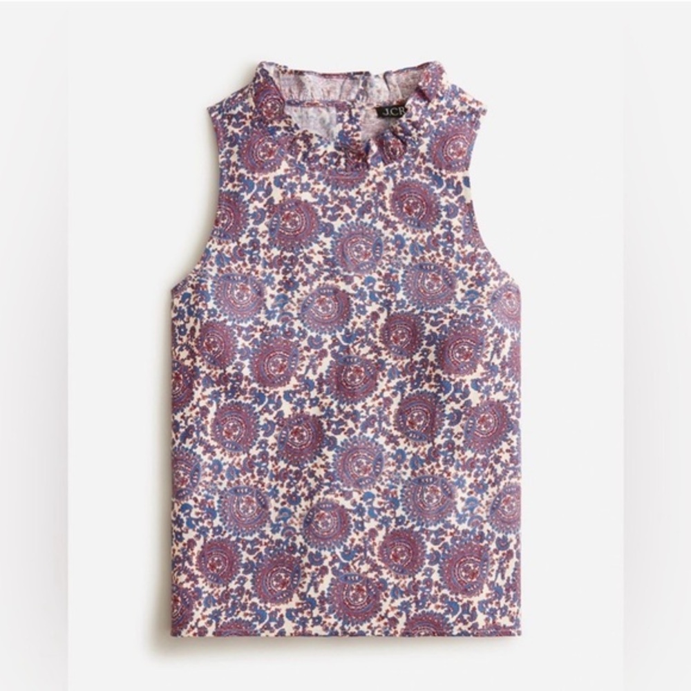 NWT J Crew 100% Linen Paisley Tank Large